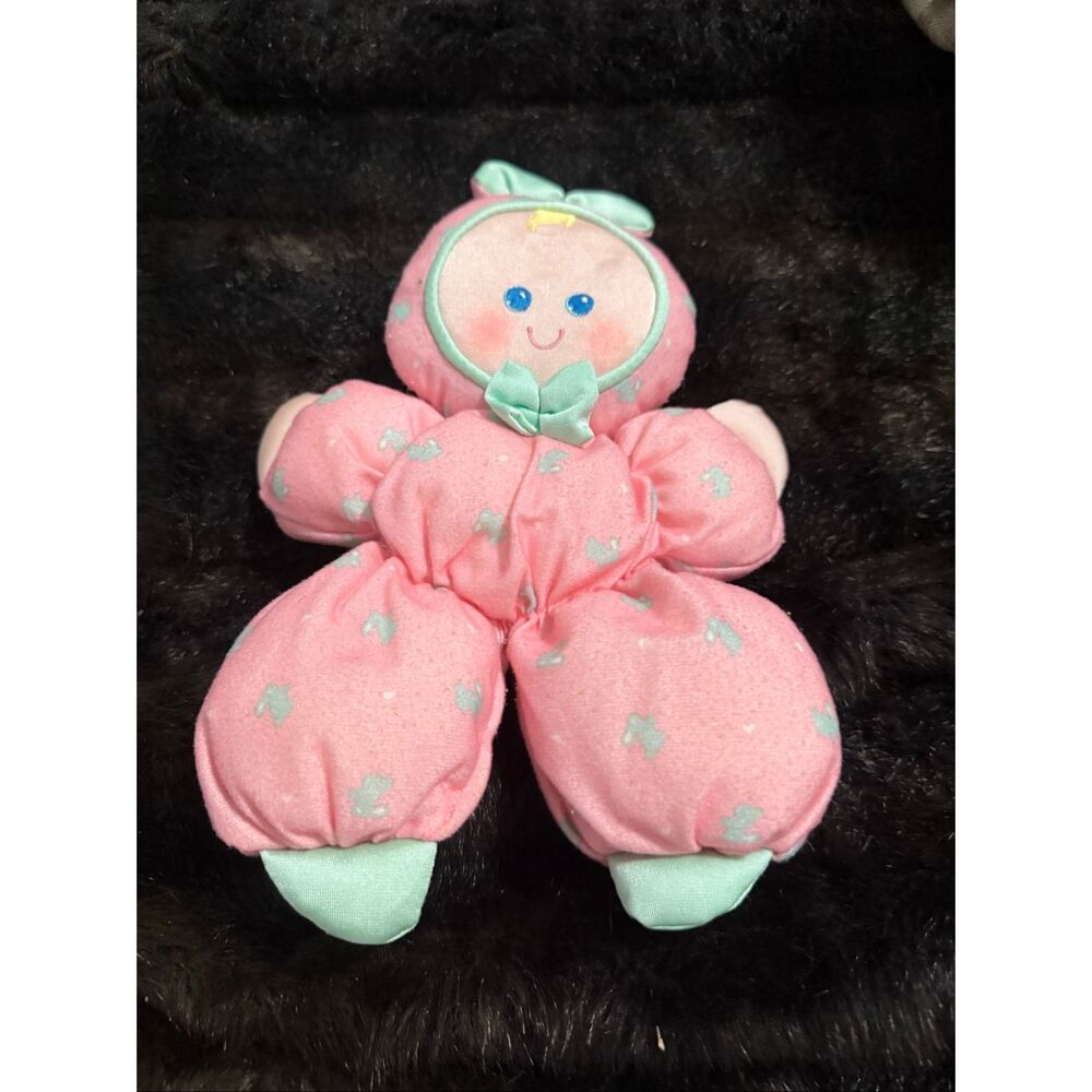 Fisher Price Pink Slumber Babies Bunny Doll Plush Vintage 1989
